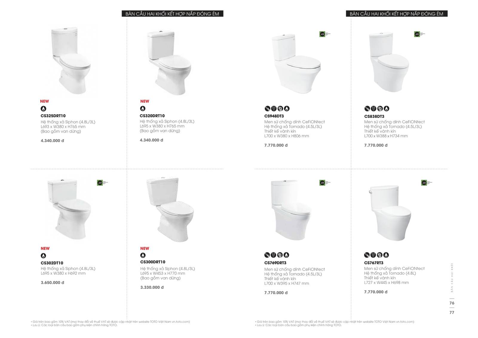 Bảng giá và Catalogue Thiết bị vệ sinh TOTO mới nhất 2024 /Page 33